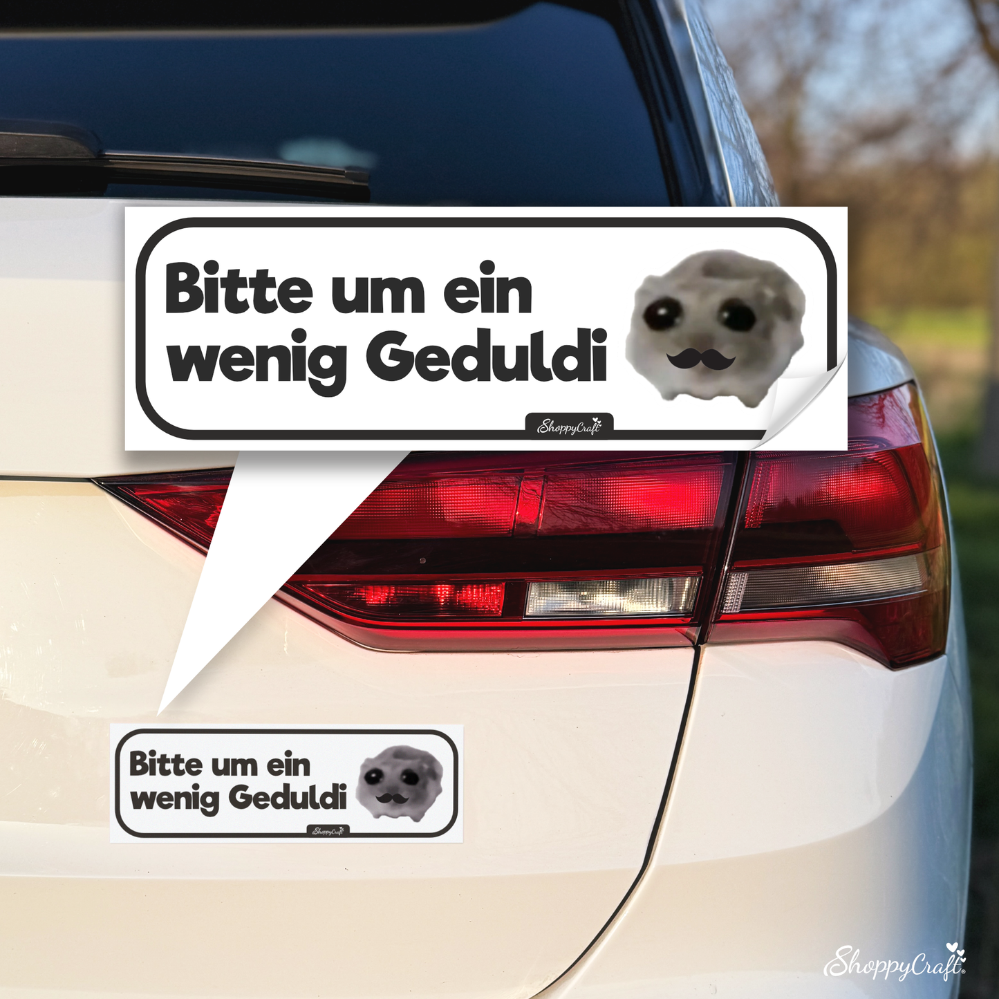 Sad Hamster Auto Aufkleber - mit Schnurrbart